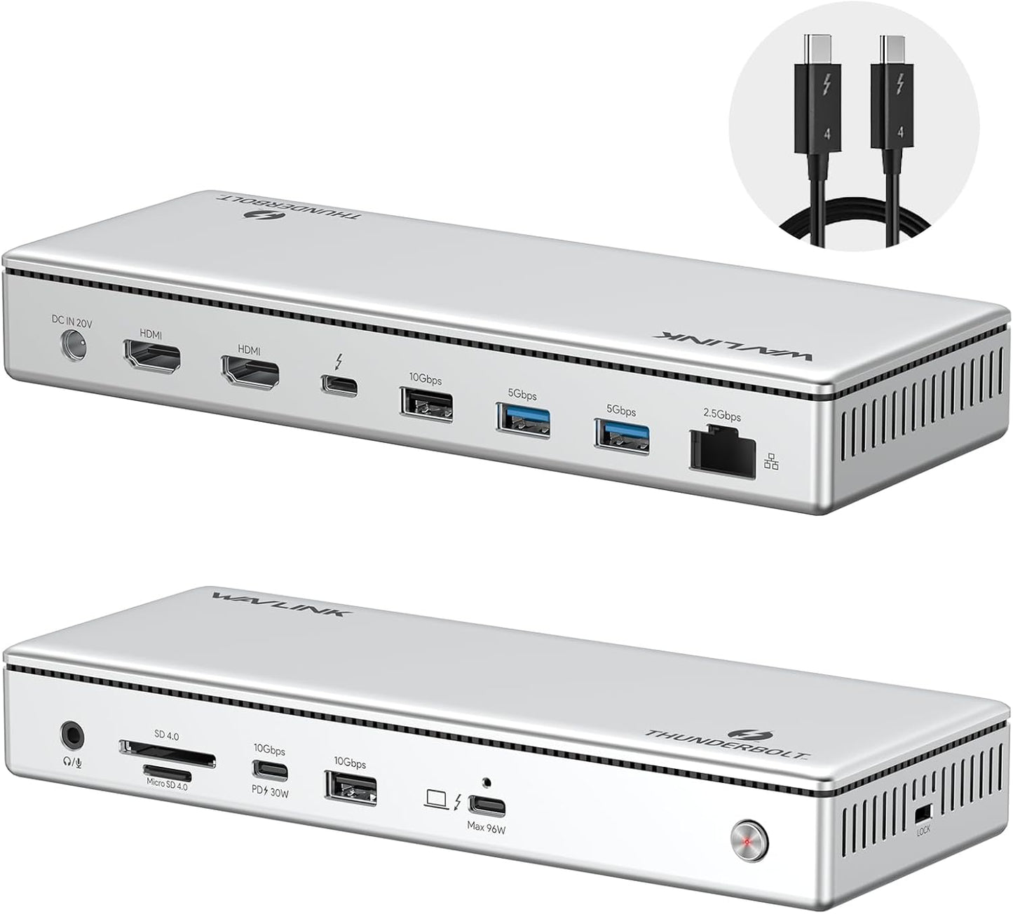 WAVLINK Thunderbolt 4 Hub with Dual HDMI and 100W Charging