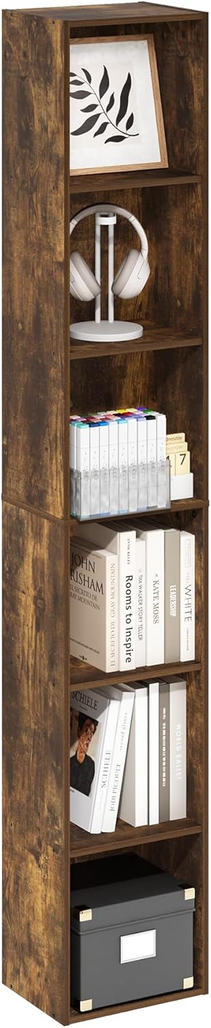 Furinno LUDER 6-Tier Tall Modern Bookshelf for Any Room