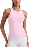 Butterluxe Workout Tank Top for Women - Padded Racerback High Neck fit