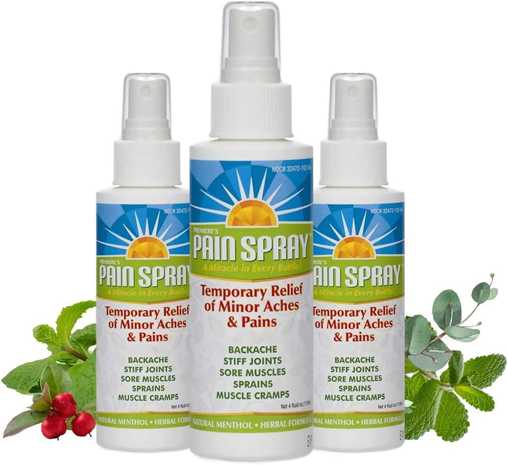 All-Natural Pain Spray for Joint and Muscle Relief - Three Pack