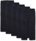 Boys Stretch Relaxed Straight Chino Pants 5-Pack - Durable Comfort