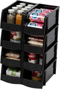 IRIS USA Medium Stackable Storage Bins 8-Pack - Open Front