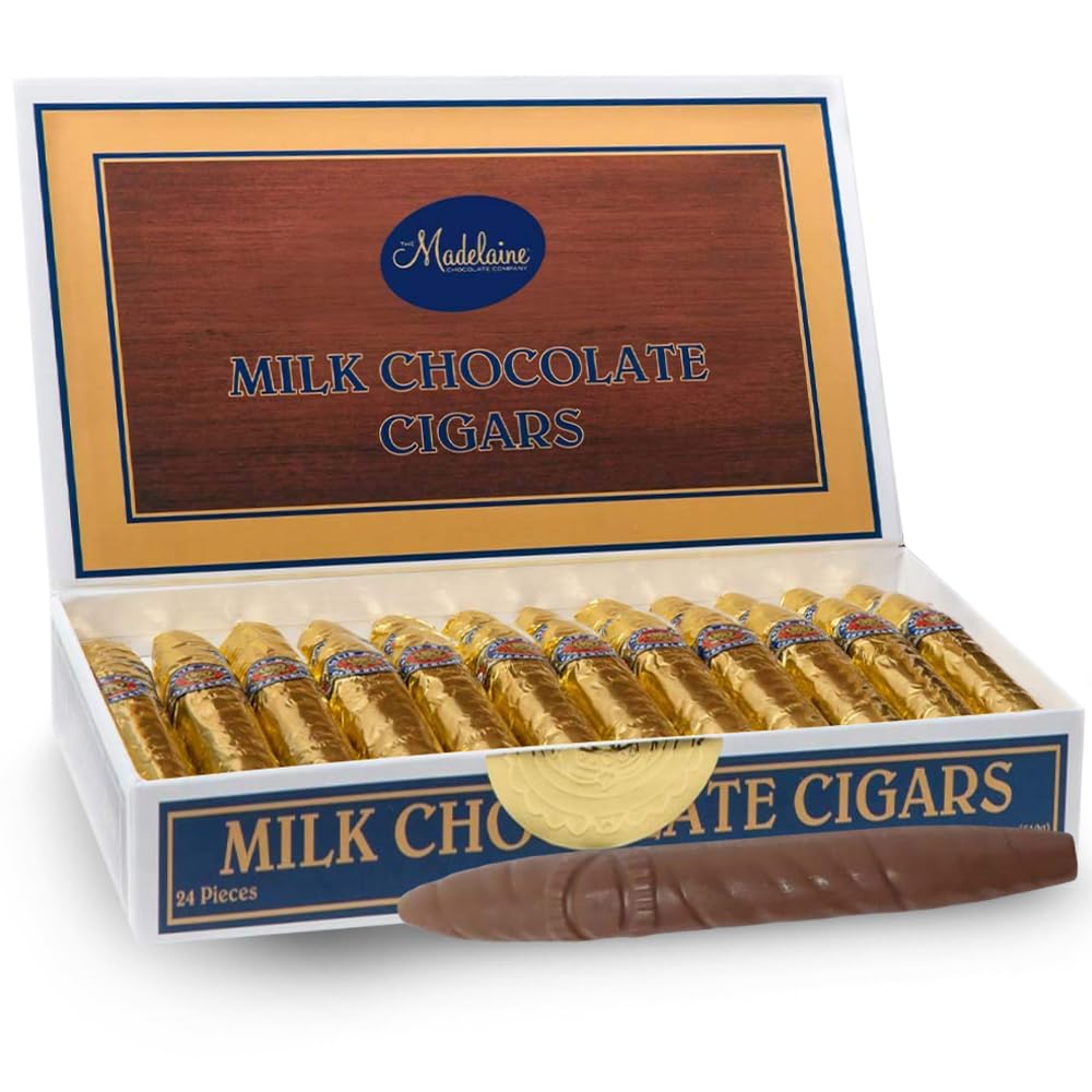 Madelaine Solid Premium Milk Chocolate Cigar Gift Box - 24 Count