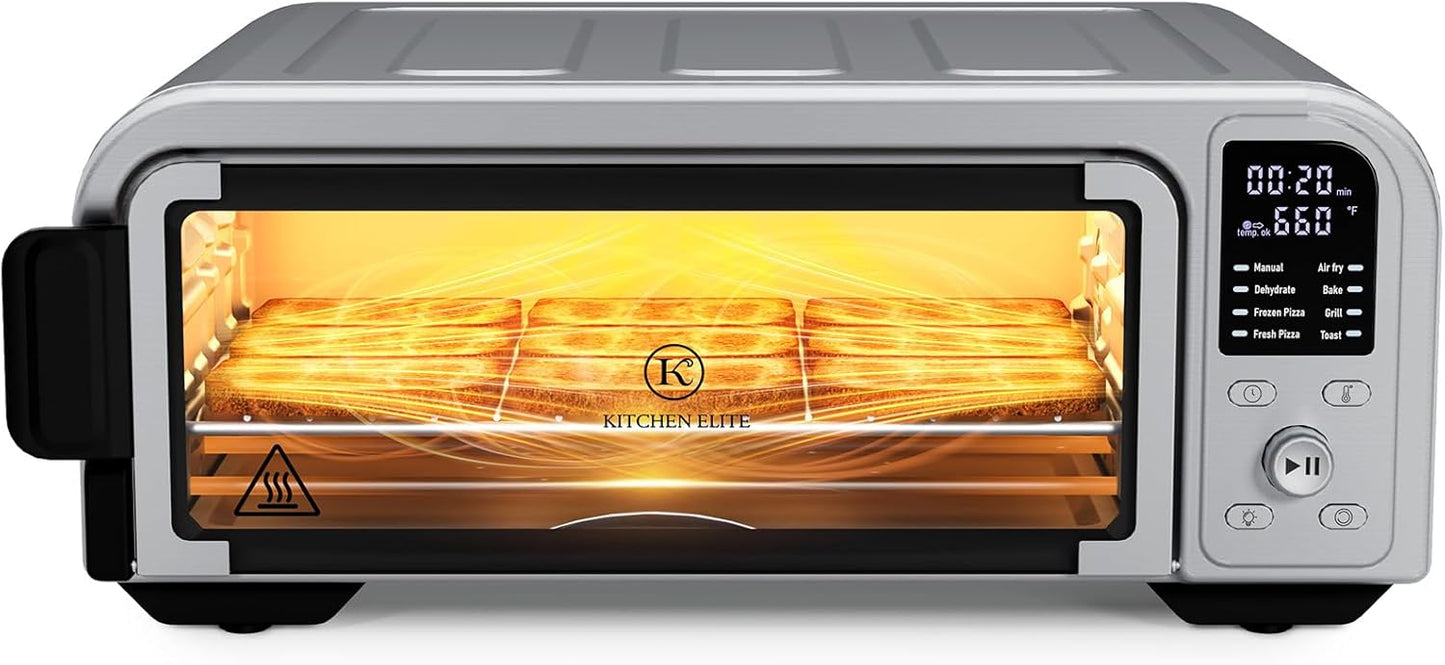 Kitchen Elite Air Fryer Toaster Oven: Space-saving 1700W Power