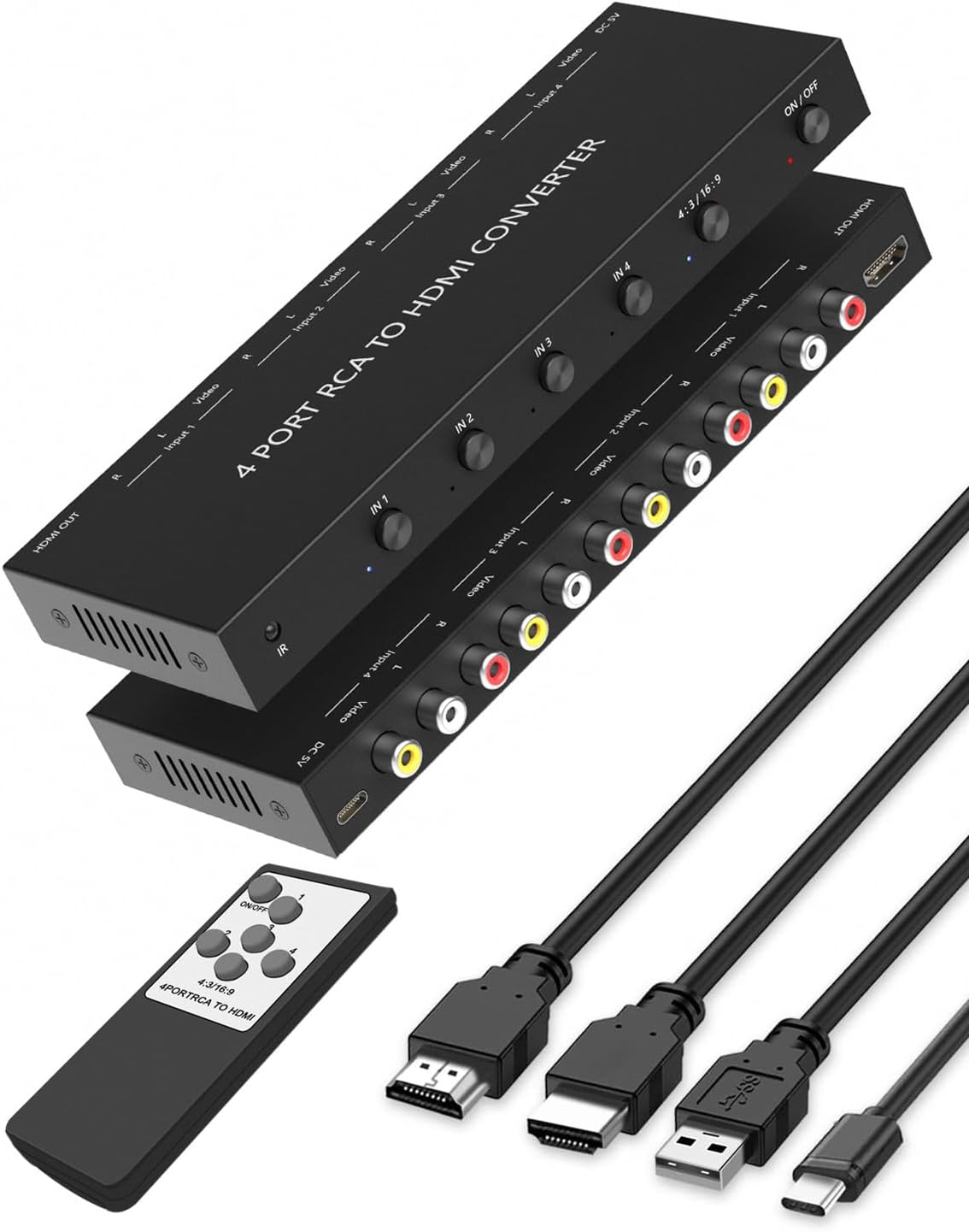 4 Port RCA to HDMI Converter for Seamless Media Experience