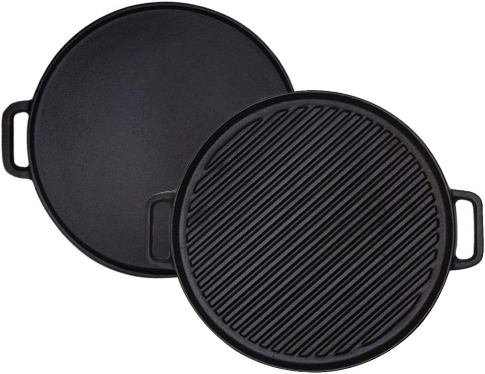 Reversible 12-Inch Double Handled Cast Iron Grill/Griddle