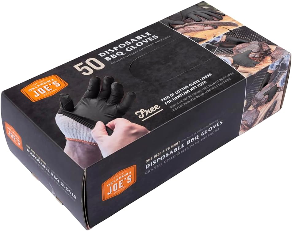 50-Count Disposable BBQ Gloves by Oklahoma Joe's for Mess-Free Grilling