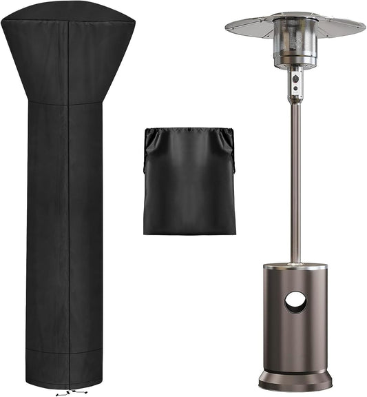 Waterproof Patio Heater Cover with Zipper - 89 Black