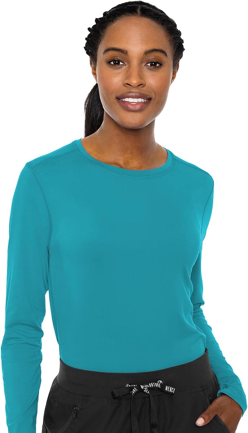 Med Couture Women's Long Sleeve Performance Knit Tee for Comfort