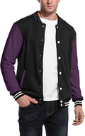 COOFANDY Men's Varsity Jacket Casual Slim Fit Letterman Bomber