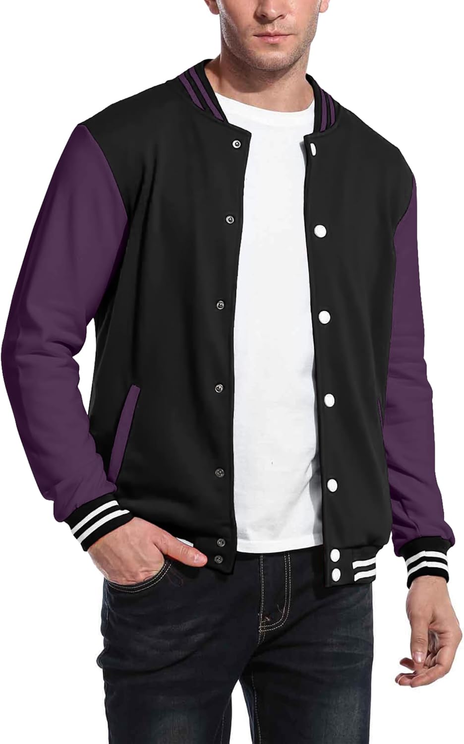 COOFANDY Men's Fashion Varsity Jacket for Casual Style