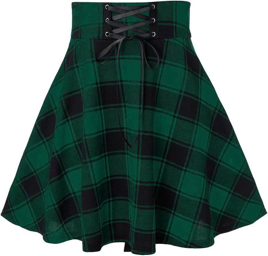 Gothic Plaid Mini Skirts for Women - High Waist Fashion Style