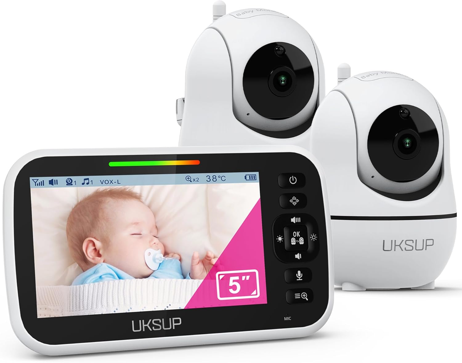 Baby Monitor with 2 Cameras and Audio for Peace of Mind