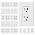 Matte White Standard Decorator Electrical Wall Receptacle Outlet