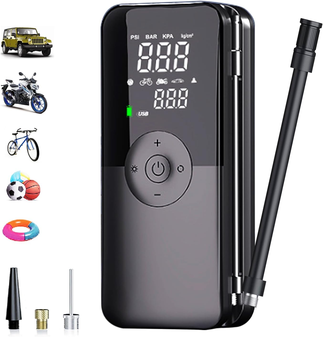 Fast Inflation: Portable Tire Pump 150 PSI