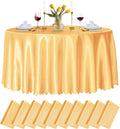 90in Gold Round Satin Tablecloths 10 Pack - Elegant Event Covers