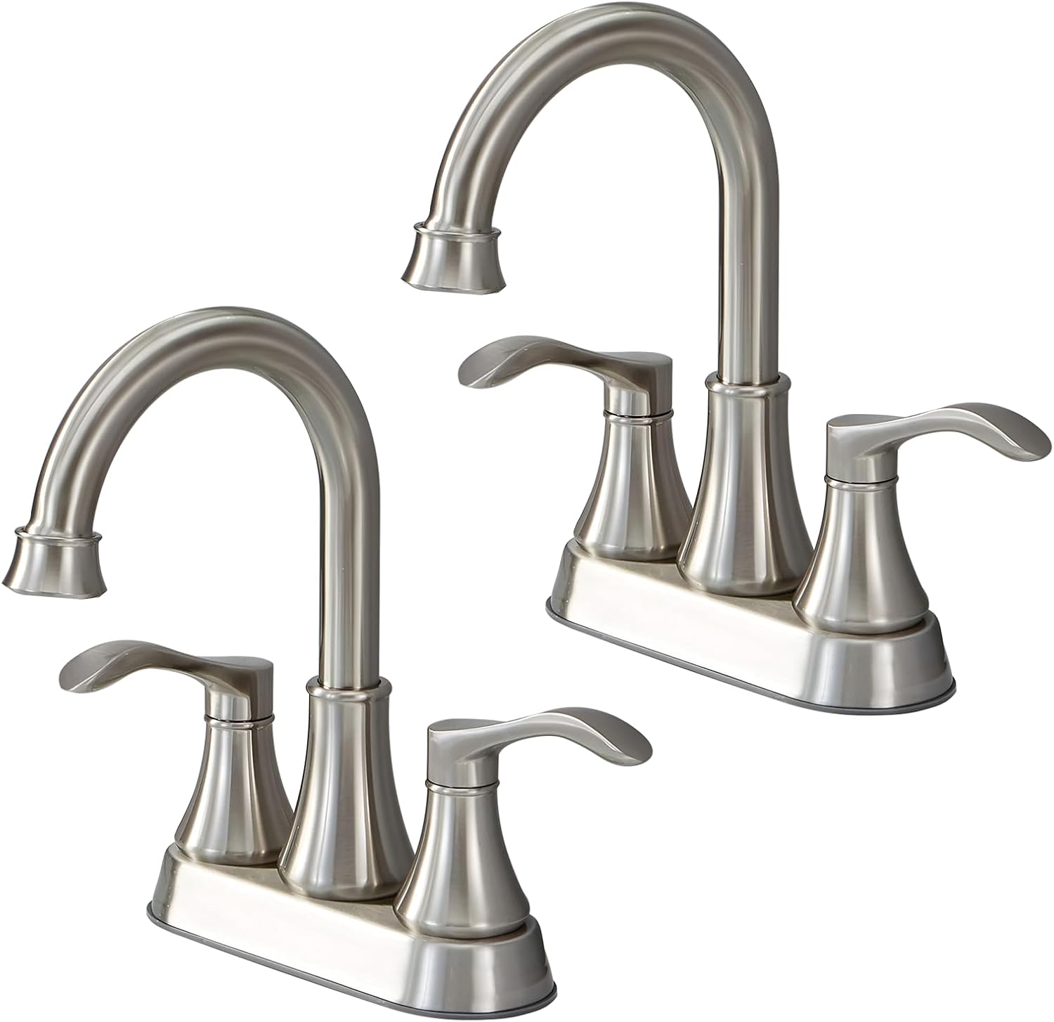 Brushed Nickel Bathroom Sink Faucets with 360 Swivel Spout