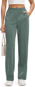 Women's Modal Soft Classic Pants with Pockets - Mid Rise Pull-On