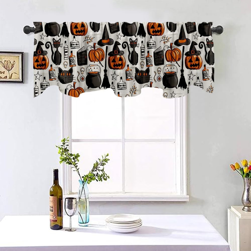 Spooky 54x18 Halloween Valance by DOTOOMA