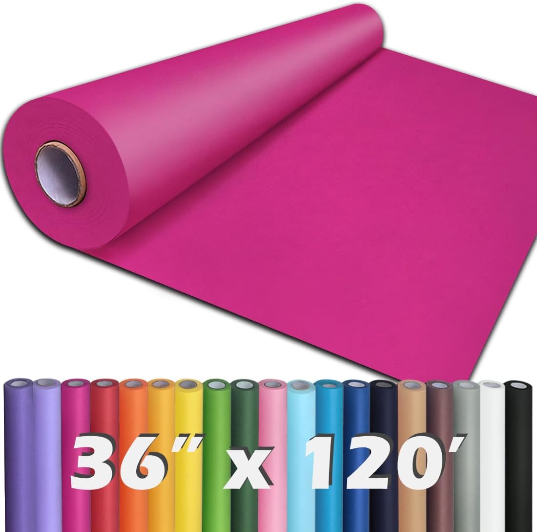 PerkHomy 36in x 120in Rose Red Kraft Paper Roll for Crafting