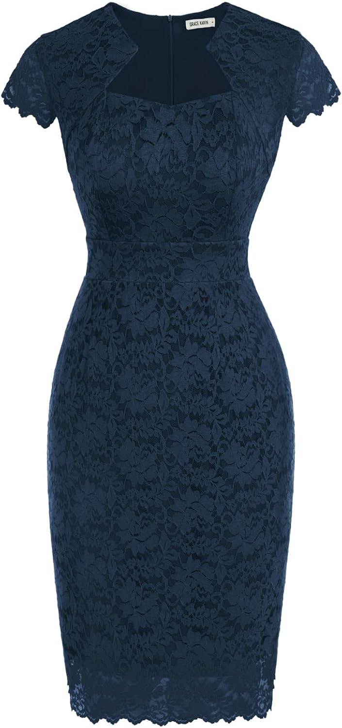 GRACE KARIN Cocktail Dress for Women with Cap Sleeve Lace Design