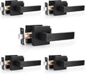 Probrico Flat Black Square Privacy Door Levers 5 Pack - Keyless