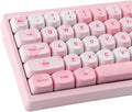 Tsungup MOA Keycaps Cute Sakura 129-Key Pink PBT Set - Durable Dye Sub