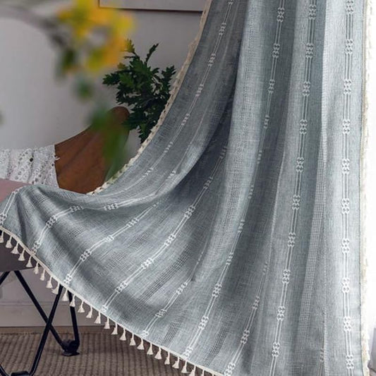ColorBird Grey Blue Boho Curtains for Living Room 84 inches Long