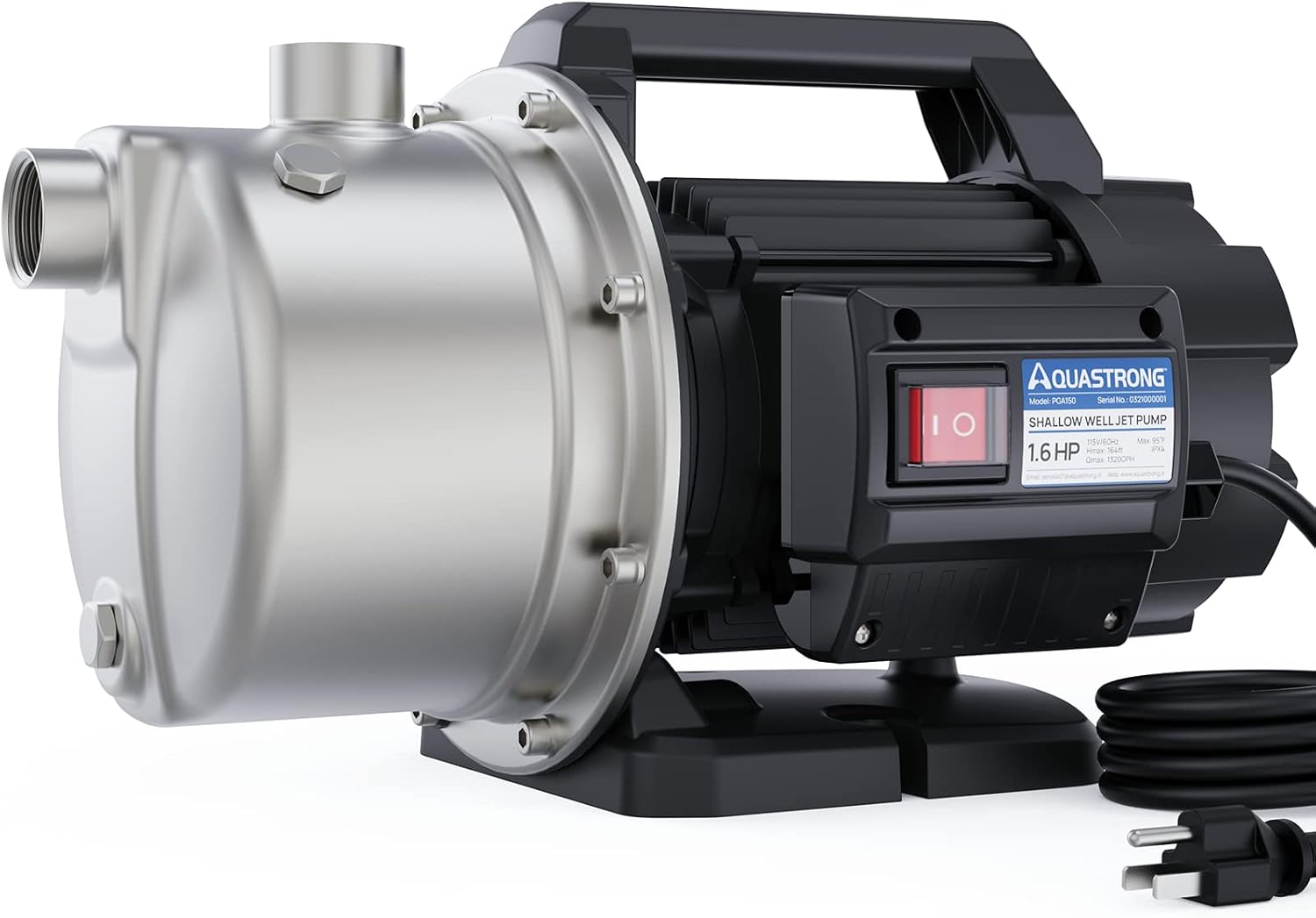 Aquastrong 1.6 HP Portable Shallow Well Pump for Garden Use