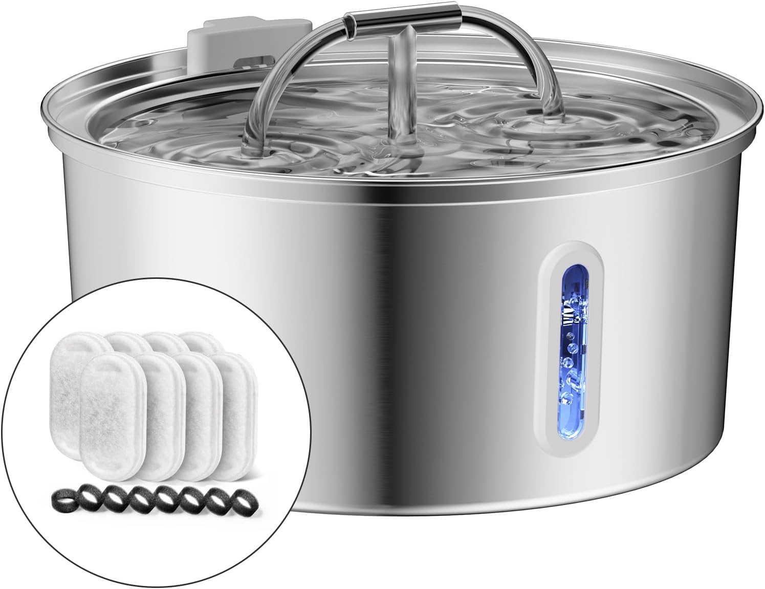 Stainless Steel Cat Water Fountain with 3.2L Capacity for Pets