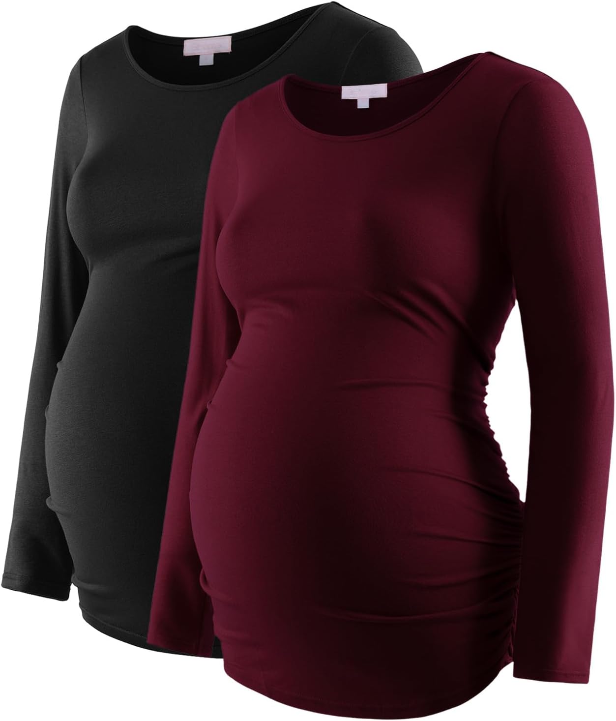 Maternity Shirt Long Sleeve Basic Top for Pregnant Women