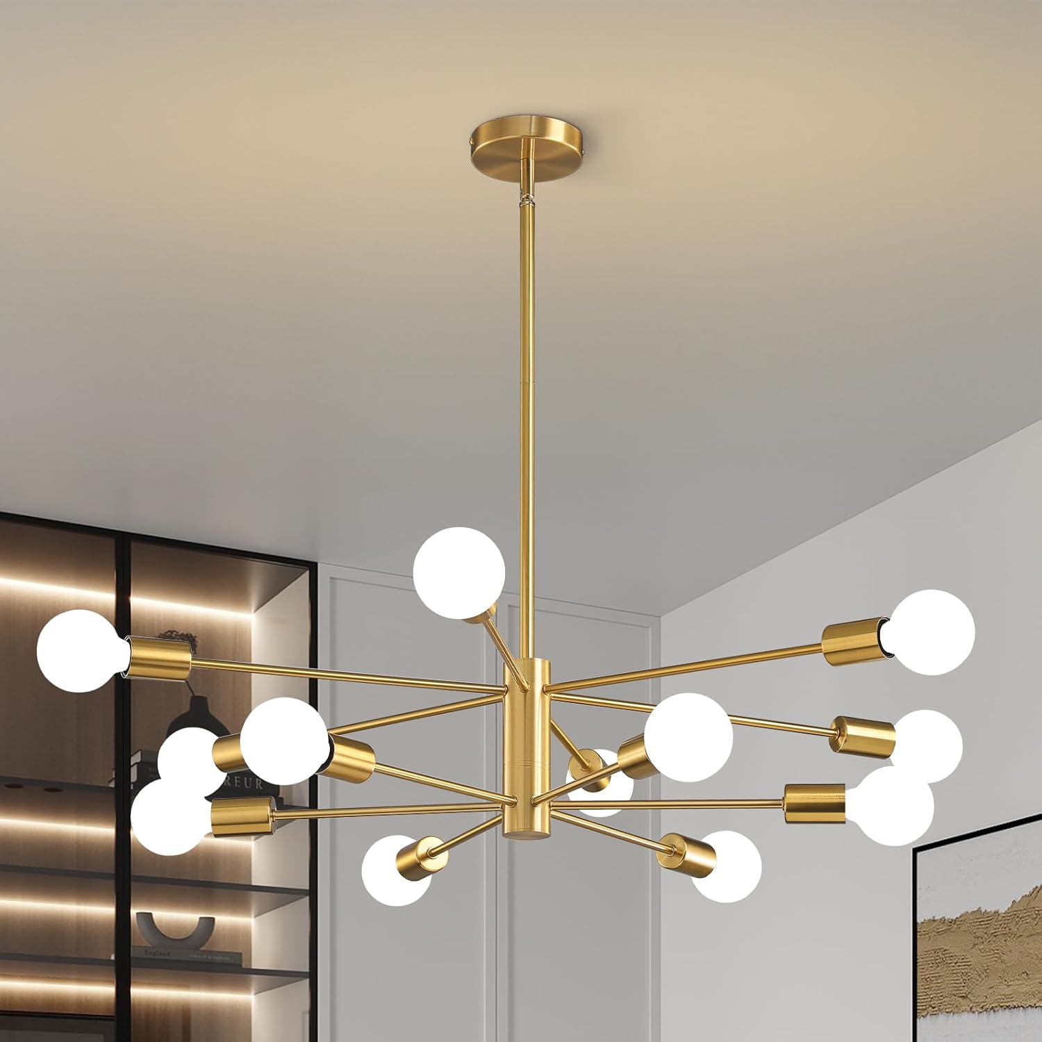 Modern Sputnik Chandelier Ceiling Light Fixture for Dining Room