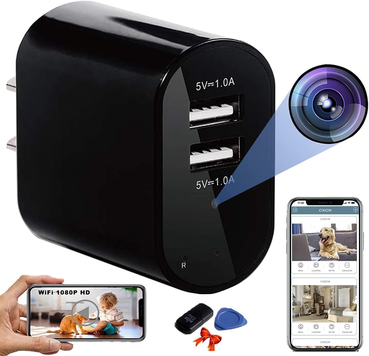 Enhanced 1080P Nanny Cam Charger for Ultimate Security