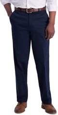 Haggar Iron Free Premium Khaki Classic Fit Flat Front - No Iron Dress