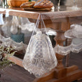 Clear Vinyl Rectangle Tablecloth with Champagne Lace Border