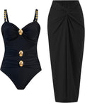 Women's One Piece Swimsuit with Cover Up Set for Beach Fun