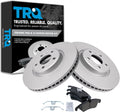 TRQ Front Premium Posi Ceramic Disc Brake Pad & Coated Rotor Kit