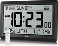 Wall Clock Atomic Indoor Outdoor Temperature - Large LCD