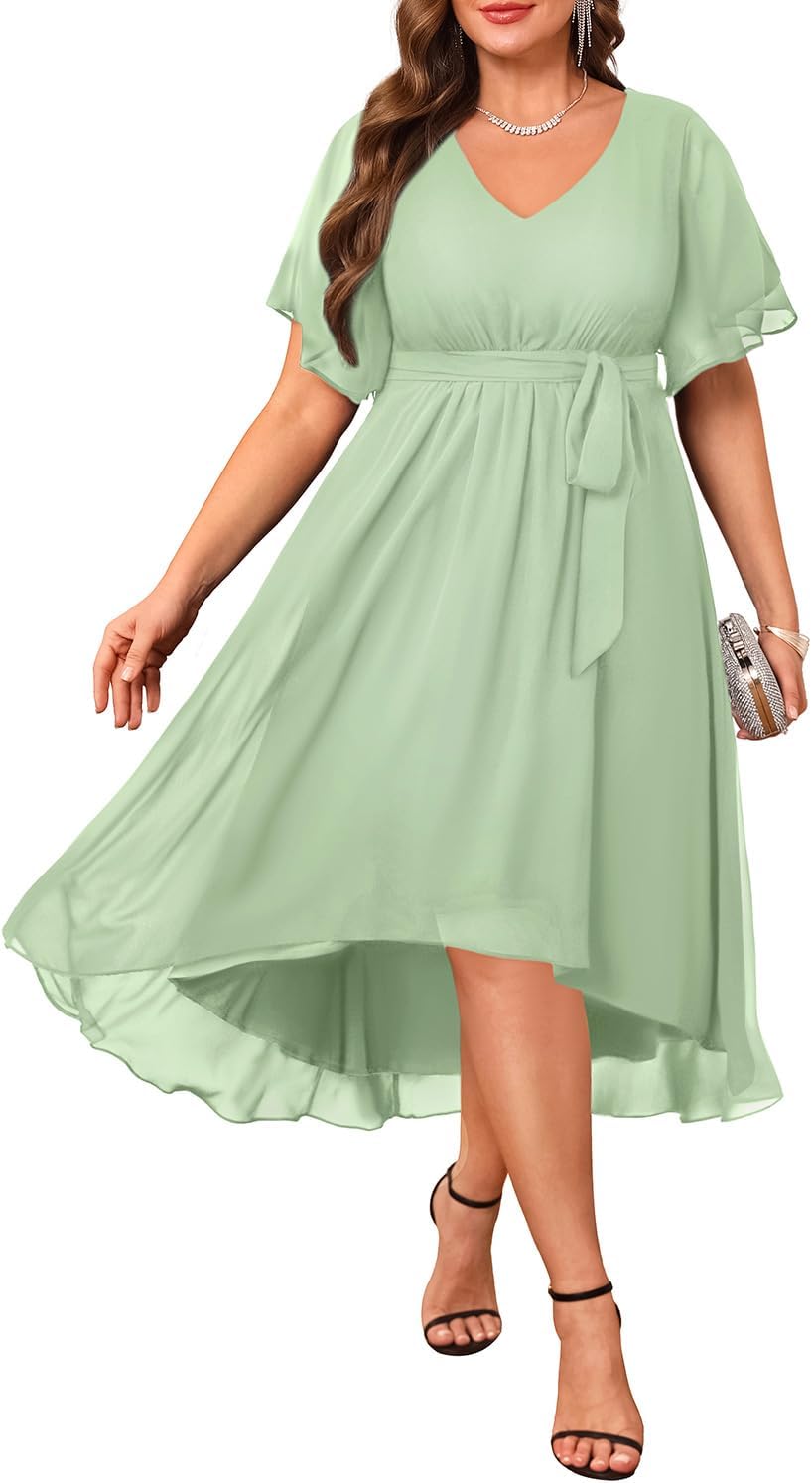 Plus Size Dresses for Wedding Guests - Elegant Chiffon Style