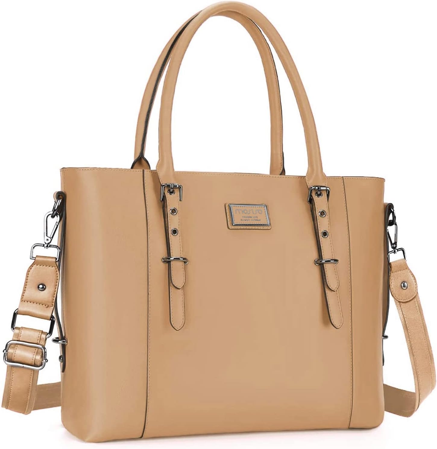 Stylish PU Leather Laptop Tote Bag for Women, Large Capacity