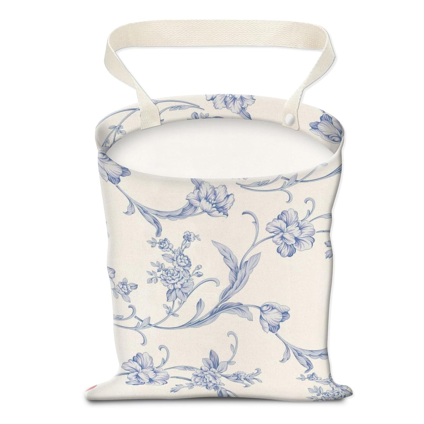 Cute Blue Floral Car Trash Can - Stay Organized On-the-Go!