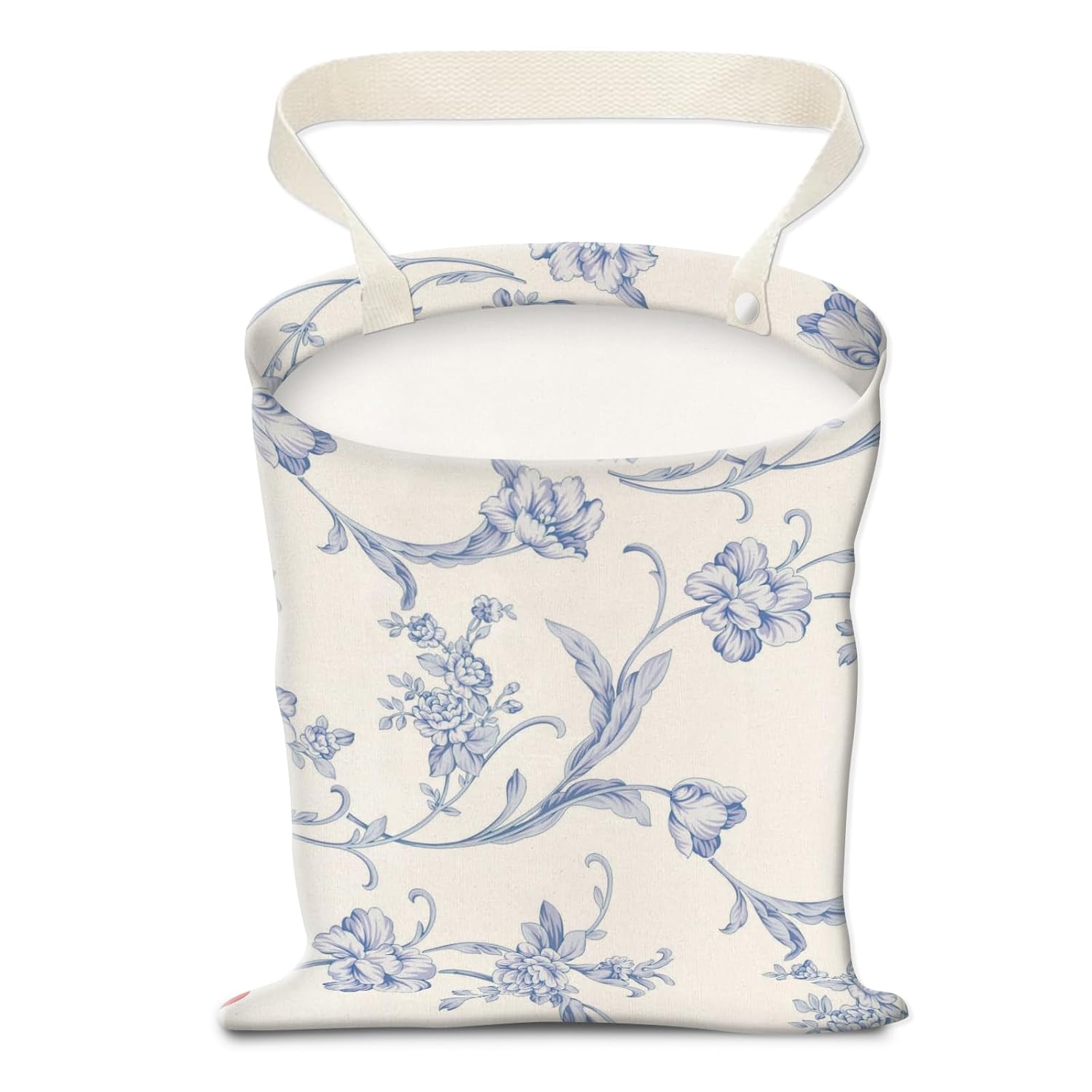 Cute Blue Floral Car Trash Can - Stay Organized On-the-Go!