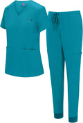 Natural Uniforms Womens 10 Pocket Cool Stretch Jogger Scrub Set loop
