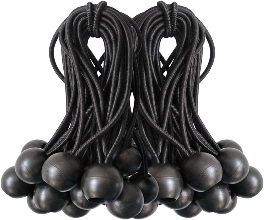 50 Pack 4 Ball Bungee Cords - Secure Anywhere!