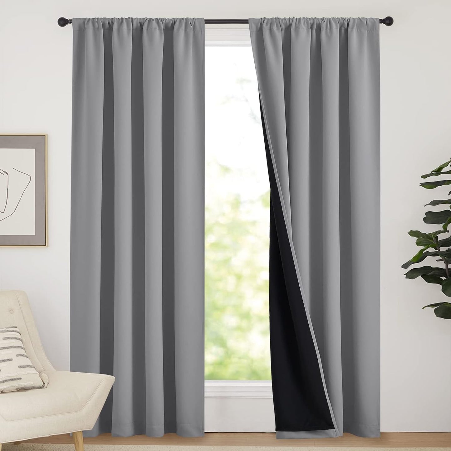 NICETOWN Blackout Curtains for Bedroom - Energy Smart Panels