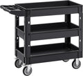VEVOR Utility Cart 3-Tier Plastic Service Cart - 550 lb Capacity
