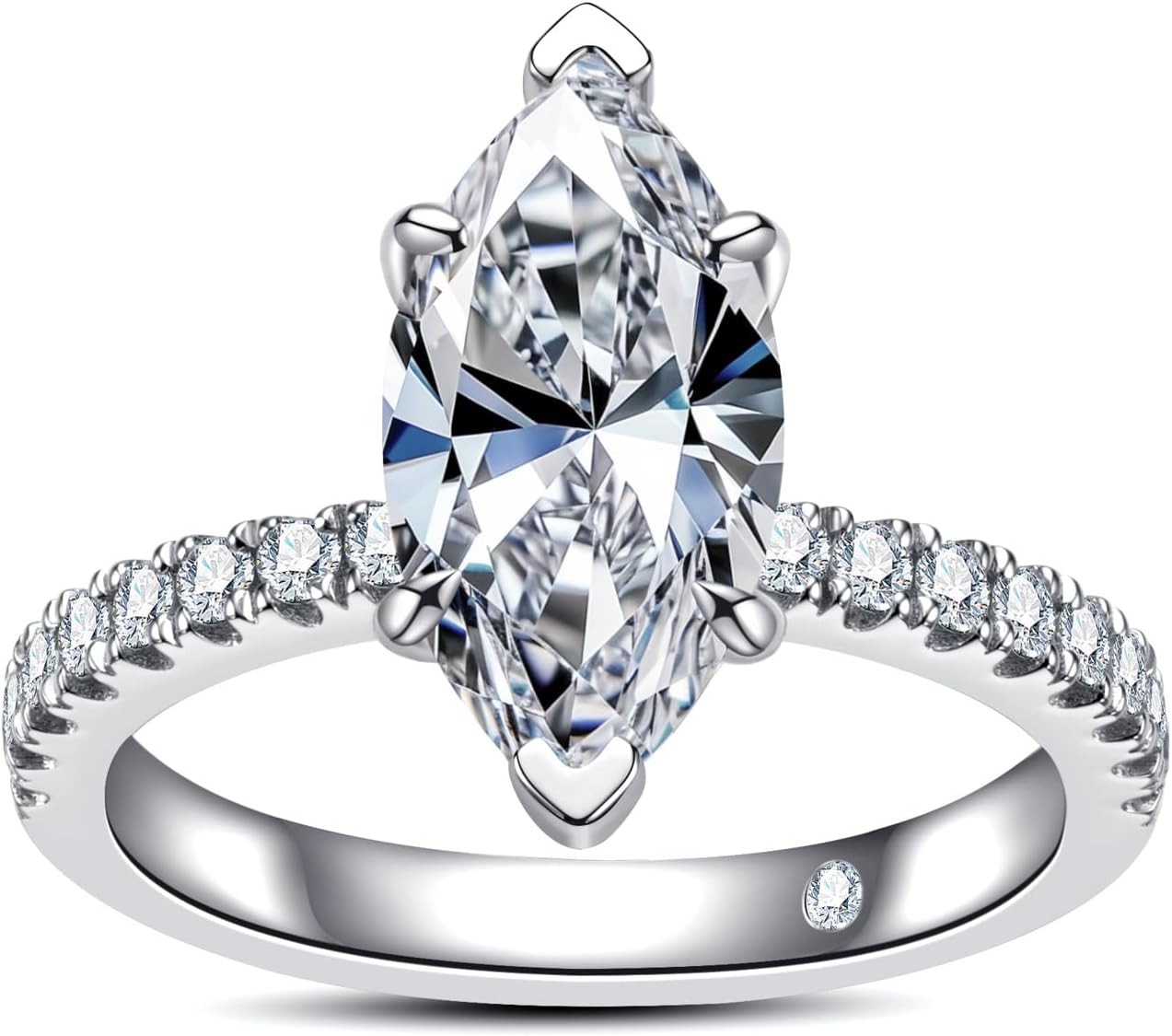 AnuClub Moissanite Engagement Ring with D Color Brilliance