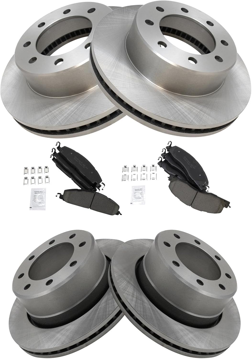 TRQ Front and Rear Brake Pad & Rotor Kit for Dodge Ram 2500