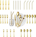 28 Pieces Gold Silverware Service for 4 Flatware Set - Stylish Durable