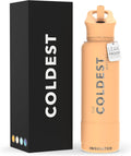 Coldest Insulated Water Bottle with Straw Lid - 40 oz Sahara Peach
